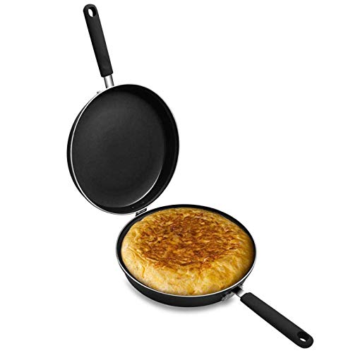 e!Orion Sartén Doble para Tortilla, Aluminio Fundido Antiadherente,diametro 24 cm, Apta para Todo Tipo de cocinas, incluida inducción y Puede lavavajillas