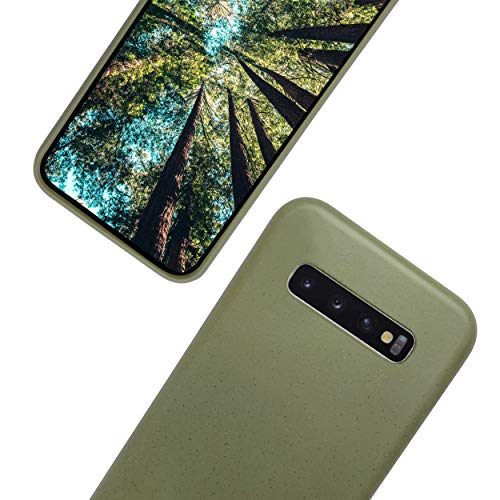 eplanita Eco Funda para Samsung S10 Plus, Biodegradable Fibra de la Planta y TPU Suave, Cubierta de Protección contra Caídas, Ecológico y Residuo Cero (Samsung Galaxy S10 Plus, Caqui)