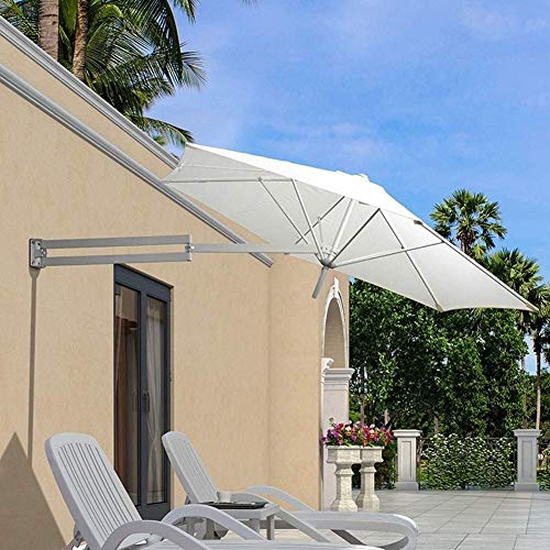 Erru Parasol Jardin Sombrillas Sombrilla para Patio Montada en La Pared, Ø Los 8.2 Pies/ 250cm Paraguas de La Sombrilla de La Terraza del Patio Trasero del Jardín al Aire Libre