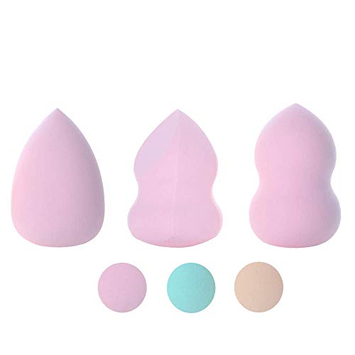 Esponja de maquillaje Puff Make Up Blending Sponge Makeup Blender Foundation Sponge Concealer Esponja aplicador Set (3 unidades, sin látex) (Flamingo)