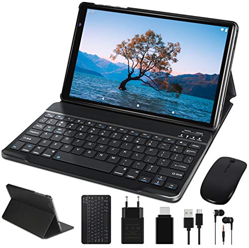 FACETEL Q3 2020 - Tableta táctil de 10 pulgadas, Android 9.0 con 64 GB, 4 GB de RAM, certificación Google GSM, cámara de 5,0 + 8,0 Mpx, wifi, Bluetooth, GPS, OTG, FM, Negra