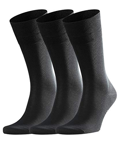 Falke Tiago 3-pack Calcetines, Negro (Black 3000), 41/42 (Talla del fabricante: 41-42) (Pack de 3) para Hombre