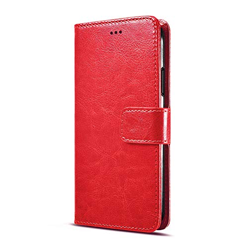 Fertuo Funda para UMIDIGI S5 Pro, Carcasa Libro con Tapa de Cuero Piel Wallet Case Flip Cover con Silicona Bumper, Kickstand, Tarjetero, Cierre Magnético para UMIDIGI S5 Pro, Rojo