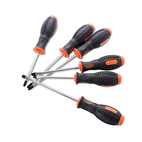 FINDER XJ193135P Screwdriver Set, 3pcs Slotted and 3pcs Phillips Screwdriver, Set of 6pcs