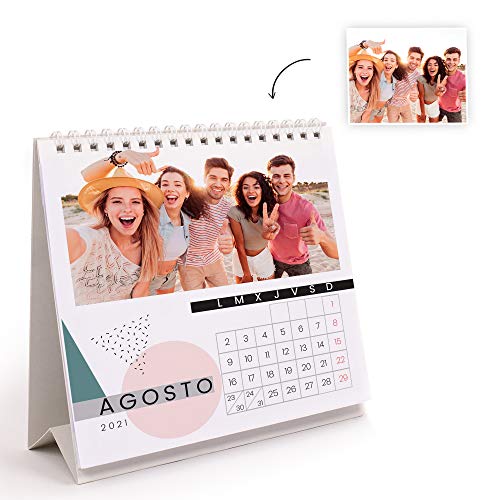 Fotoprix Calendario 2021 sobremesa personalizado con tus fotos | Varios Diseños y Tamaños Disponibles | Calendario de sobremesa clásico | Tamaño: 14 x 15 cm