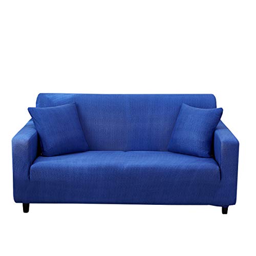 Funda para sofá de 1 pieza 3 asientos reposabrazos elásticos funda para sofá de esquina, protector de sofá con fondo de alta elasticidad para sofá seccional 3 Plazas (180-240 cm) (azul oscuro)