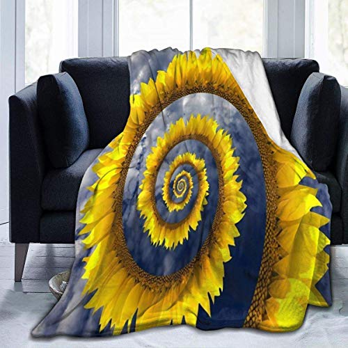 Girasol Whirlpool Blue Sky Cloud Fleece Blanket Throw Manta Ligera Súper Suave y acogedora Cama Manta cálida para Todas Las Estaciones