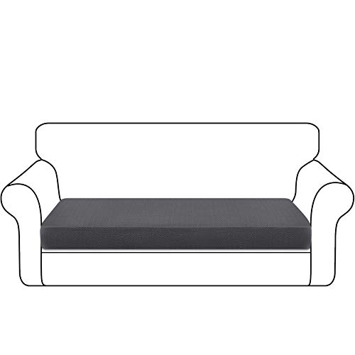 Granbest Funda de Cojín de Asiento de Sofá Engrosada Funda de Asiento de Sofá Duradera Protector de Muebles para Cojines de Sofá Individuales (3 Plaza, Gris)