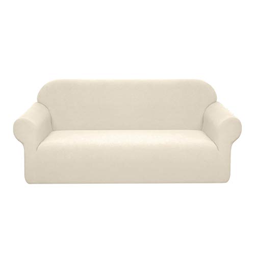 Granbest Funda de sofá impermeable de 2 plazas para sofá extensible Jacquard (2 plazas), color blanco