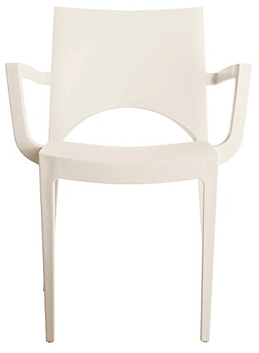 Grandsoleil a París apilable sillón, Polipropileno, Color Blanco, 51 x 58 x 80 cm