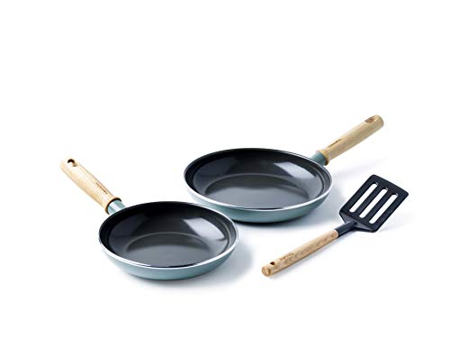 GreenPan Set de Sartenes Antiadherentes de Aluminio con Revestimiento de Cerámica, Apto para Todo Tipo de Cocinas, Inducción, Horno y Lavavajillas, 20/24 cm, Azul Celeste