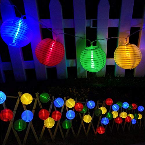 Guirnaldas de Luces Solar Jardín LED Bawoo 30 LED Guirnaldas Luces Exterior 5,5m Impermeable IP65 Guirnalda Luces Decoración Exterior y Interior Luz Navidad Fiesta Ceremonia Jardín Casa (Multicolor)