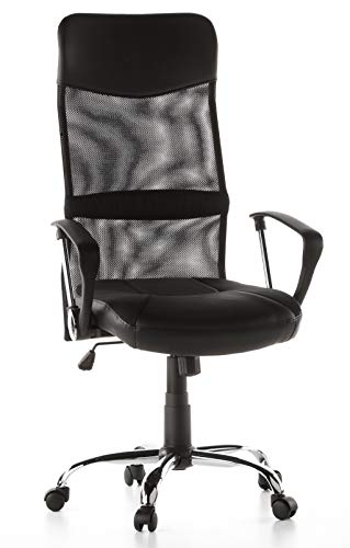 hjh OFFICE 668010 silla de oficina ARTON 20 tejido de malla/piel sintética negro silla escritorio