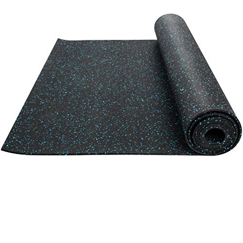 Husuper Suelo para Gimnasio PVC Equipo Alfombrilla de Suelo 9.5mm Pavimento de Caucho Rollo Goma Antideslizante Alfombra Caucho Suelo de Gimnasio 4 x 10FT Color Azul