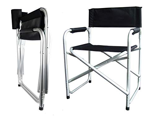 Hyfive Directores Silla Plegable de Aluminio Asiento de Camping con Brazo Negro