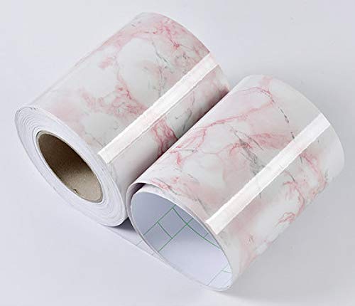 IHCIAIX Borde de papel tapiz,Papel pintado autoadhesivo de mármol con línea de cintura, borde de pared decorativo impermeable, para calcomanías de línea de rodapié de pasillo de piso de sala de e