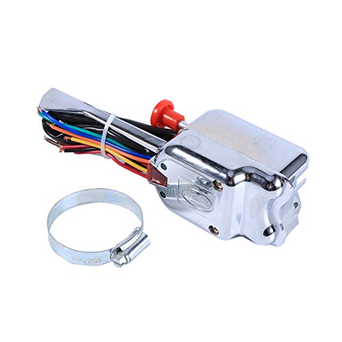 Interruptor de se?al de giro Suuonee, nuevo interruptor de se?al de giro cromado de 12 V de calle universal Universal apto para