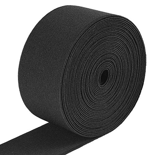 Jalan Bandas elásticas de Estiramiento Fuerte de 50 mm, Correa elástica para Coser Tejer, Manualidades de Bricolaje, 6 Metros, Negro