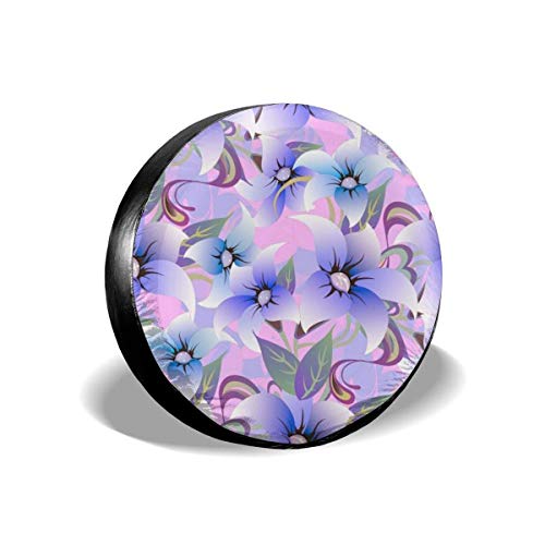 J.HAN Funda de Llanta de Repuesto Funda de neumatico Spare Wheel Tire Cover Clematis Floras para Auto Coche Vehiculos,15 Pulgadas