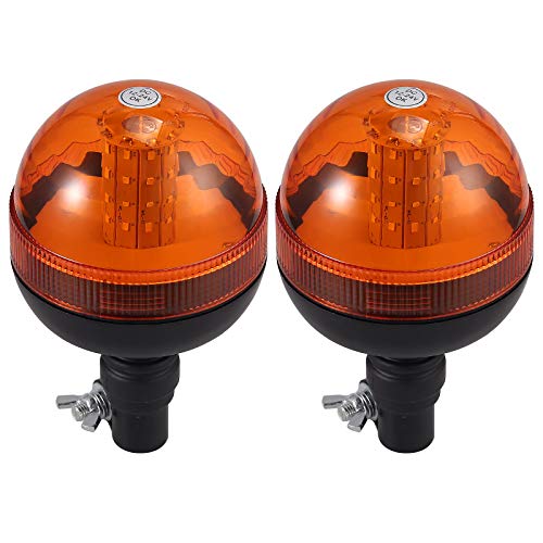 Justech 2PCs 40 LEDs Luces de Emergencia Impermeable IP56 Homologadas E9 12V / 24V Luz Rotativa de Advertencia Estroboscopica con 3 Modos LED Flexible para Vehículo Remolque Camión