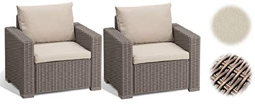 Keter California Set de 2 sillones, Capuchino, 83x70x66 cm