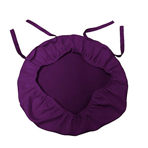 LA Linen Funda de cojín para silla Chiavari de popelina de poliéster, paquete de 4, color morado