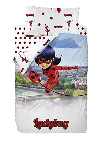 Ladybug Miraculous Ladybug Saco Nórdico, Algodón-Poliéster, Multicolor, Individual, Cama de 90