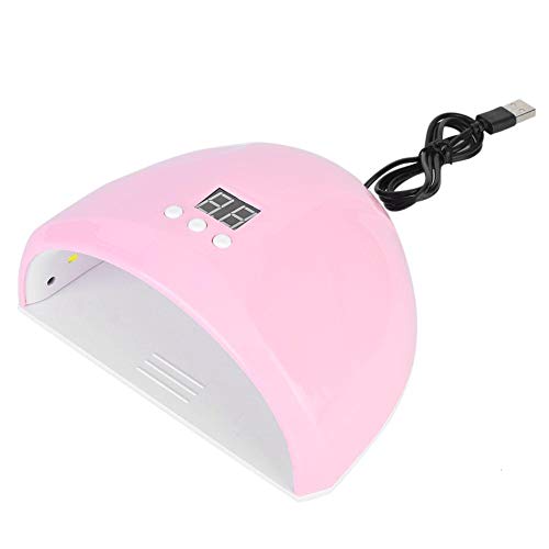 Lámpara de secador de uñas de 36 w, herramienta de manicura de máquina de endurecimiento de uñas de moda, lámpara de secador de esmalte de uñas de gel uv led inteligente(Rosa)