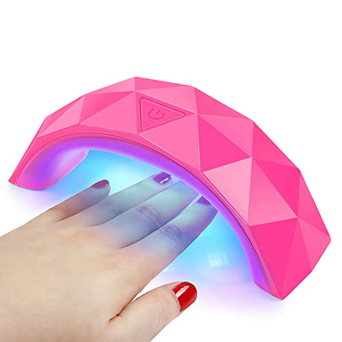 Lampara Uñas UV/LED 9W Secador de Uñas Portátil para Uñas de Gel Ajustes de Tiempo 60s para Uñas de Gel Manicura y Pedicura Profesional