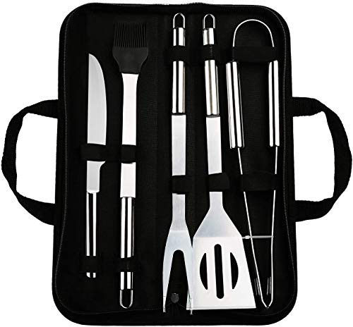 Libershine Barbacoa de Acero Inoxidable Utensilios, Barbacoa de Exterior Kit, Utensilios Barbacoa Kit, Herramientas de Barbacoa Set con Bolsa de Oxford para Acampar Al Aire Libre Patio Trasero