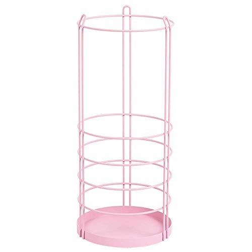 LIIYANN Paragüero - Paragüero de Piso de Hierro Forjado Inicio Centro Comercial Hotel Umbrella Storage Bucket Rack Paragüero (Color: Rosa)