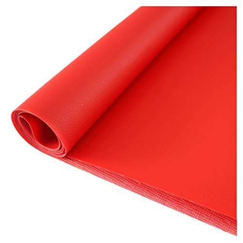 LILAMP Tapicería de Material de Tela de Cuero de PVC de Tela De Cuero Sintético, para Bolso, Billetera, Costura, Artesanía, Reparación, Decoración, Silla de Cuero, Sofá - Rojo(Size:1.38x5m)