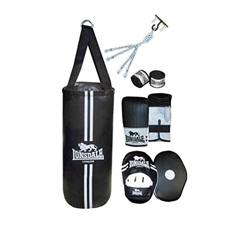 Lonsdale Contend Boxing set Punch Bag Gloves Hook Chain Martial Kit Accessories by Lonsdale