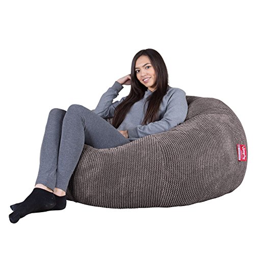 Lounge Pug®, Puff Gigante Sofá Clásica, Pompón - Carbón Gris