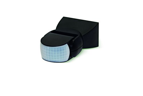 LUCECO LGIP65WTB-01 - Detector de presencia pir negro para montaje en pared multidireccional 180º - pir/lux exterior ip65