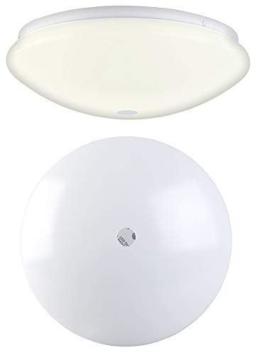 Luminea Lámpara de movimiento: Luz LED de pared y techo, Detector de movimiento PIR, 12W, Ø 26 cm, blanco cálido (IP65, Panel Con detector de movimiento)