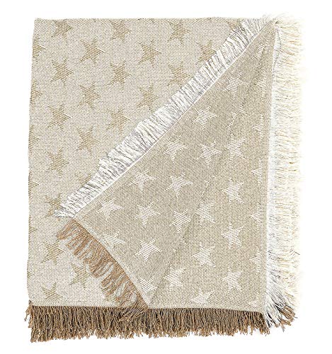 Martina home foulard multiusos- Plaid modelo estrella,tela,180x260 cm, color crudo beige