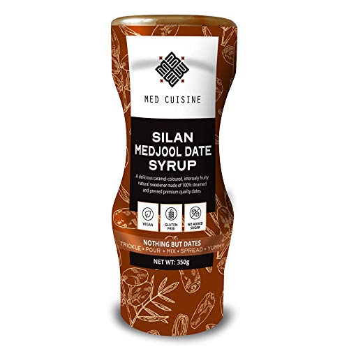 Med Cuisine Silan Date Syrup 350gr - Jarabe De Dátiles 100% Puro Y Natural Sin Azúcar - Jarabe De Café Vegano Suitable Para Paleo y Keto - Sin OGM y Gluten (1 paquete)