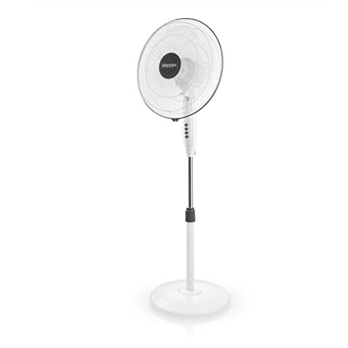 Messh SFZ 6000 - Ventilador de pie, 3 velocidades de ventilación, palas semi transparentes de 40 cm de diámetro, 45 W de potencia y movimiento oscilante