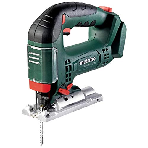 Metabo 601003840 601003840-Sierra de calar a bateria 18V Ah Li-Ion Stab 18 LTX 100 con maletin MetaLoc, 18 V, Negro