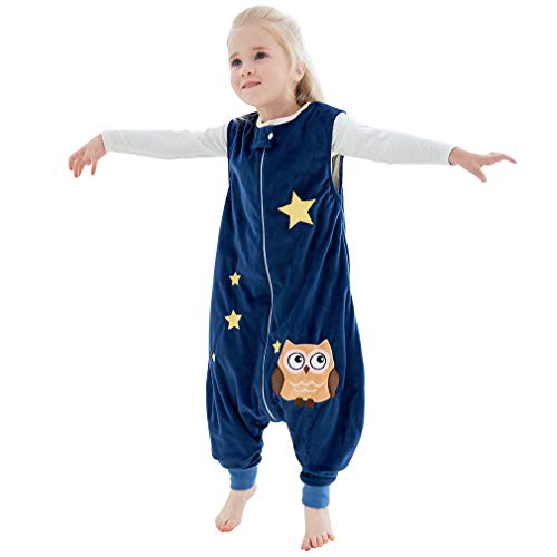 MICHLEY Disfraz Animal Bebe Saco Dormir niño y niñapijama Ropa de Bebe Ideal para Entretiempo e Invierno,Azul 2-4 Jahre