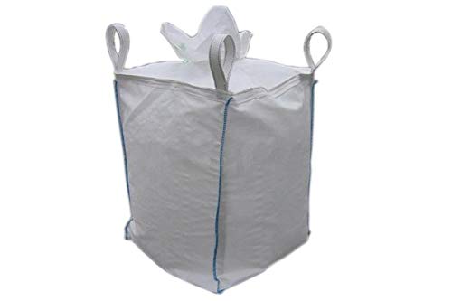 MiniEco Bolsa Grande Tamaño 90x90x125cm Certificado 1 Tonelada 1000 kg Sacos Multiusos De Cuatro Bucles Caño de llenado y Canalón de Descarga Granel Jumbo Reciclar Jardín Residuos Big Bag FIBC