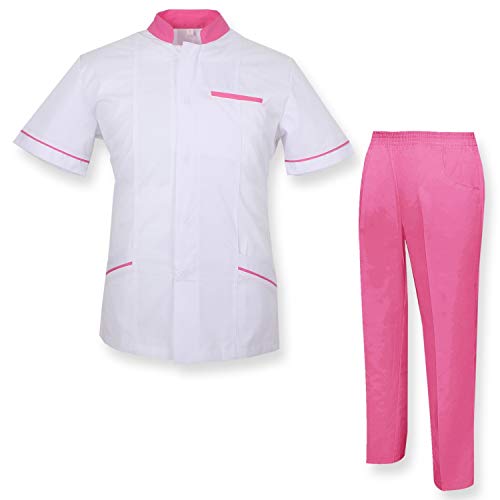 MISEMIYA - Bata Laboratorio Y PANTALÓN, Cuello REFORMADO Uniformes Sanitarios Uniforme MEDICOS - Ref.7018 - M, Rosa