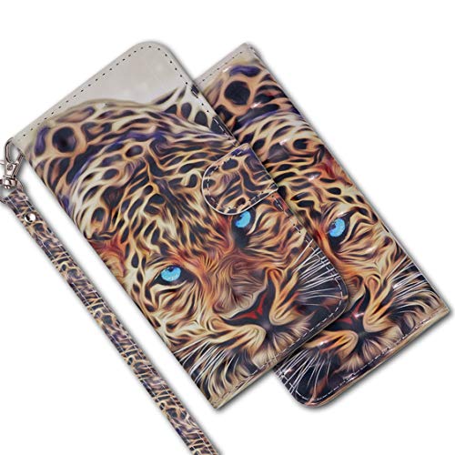 MRSTER Funda para Samsung Galaxy S5, 3D Brillos Carcasa Libro Flip Case Antigolpes Cartera PU Cuero Funda con Soporte para Samsung Galaxy S5. RX 3D Leopard