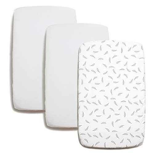 Niimo Set de Sábanas 2 piezas 100% algodón +1 Protector Colchon Impermeable compatible con Chicco Next 2 Me otras cunas de colecho Lullago Kinderkraft UNO Jane Babyside dimensiones 50x83