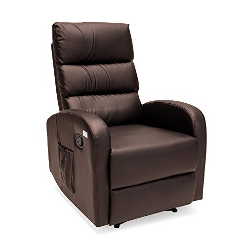 Novohogar Sillón de Masaje Comfort con Sistema de Calor Lumbar y 10 Motores Que Cubren Las 4 Zonas Corporales (Chocolate)