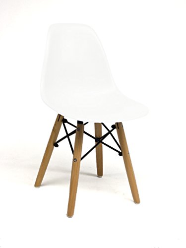 Oui Home - Silla Tower Wood Kids Blanca y Patas Madera para niños