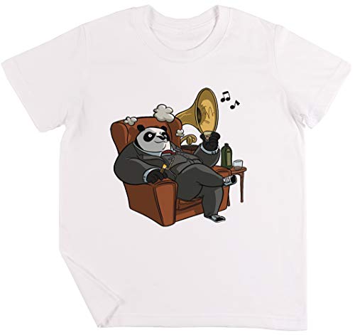 Panda Niños Chicos Chicas Unisexo Camiseta Blanco