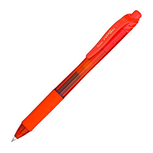 Pentel EnerGel-X - Bolígrafos retráctiles (12 unidades, punta de 0,35 mm), color naranja