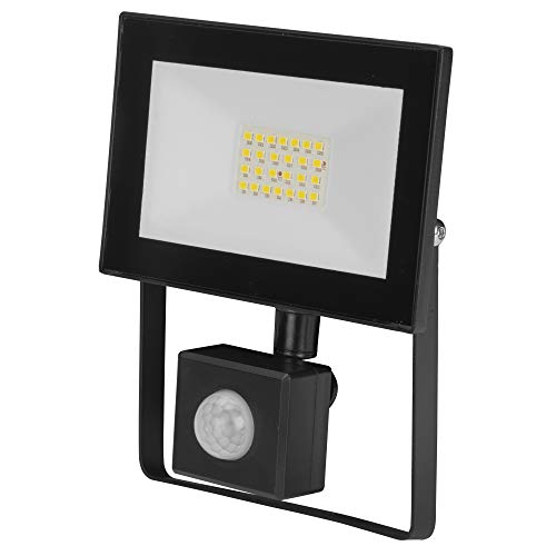 Poly pool pp3137 Proyector Luz LED con sensor de presencia crepuscular de exterior 20 W, Negro